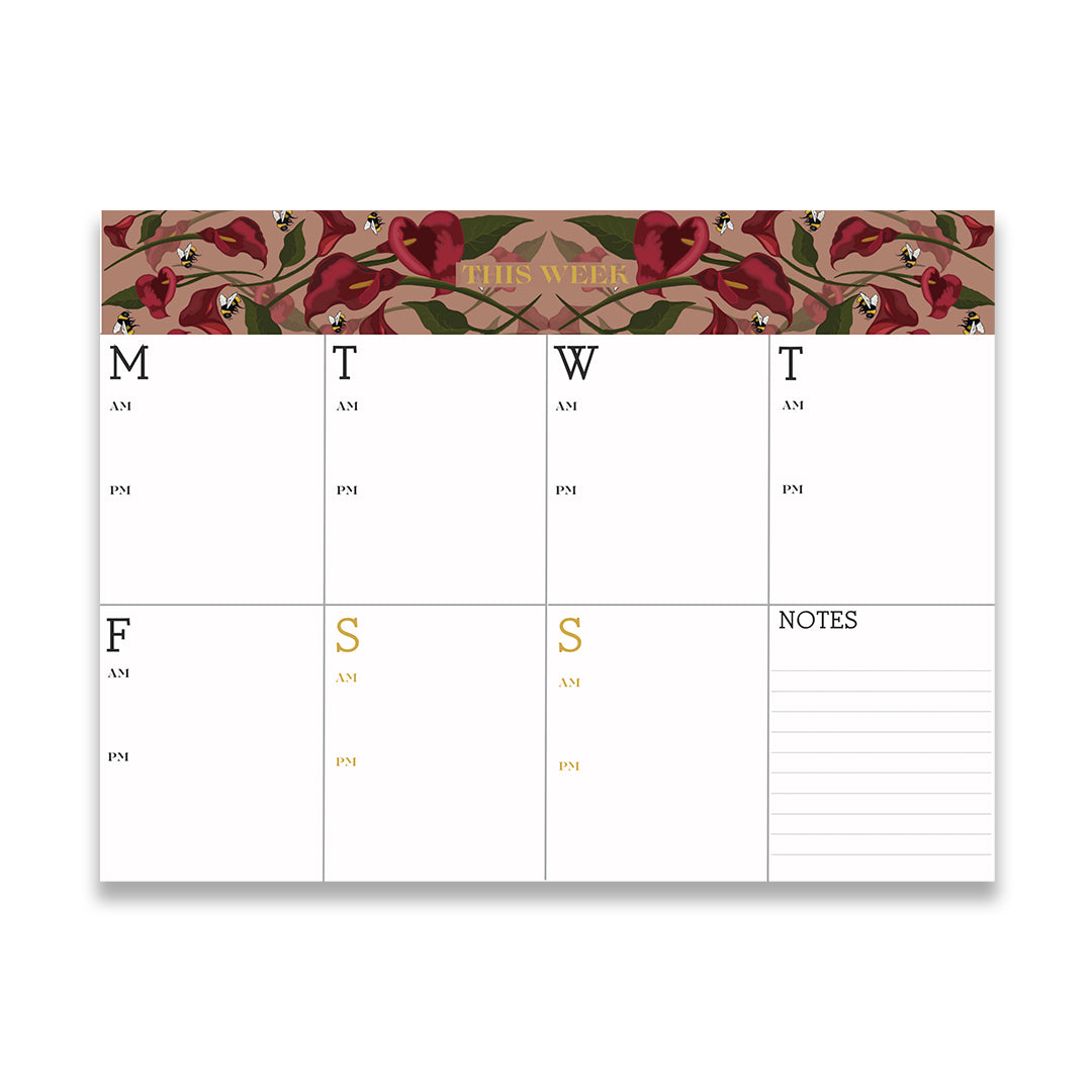 Mauve Calla Lilly Hard Top Meal planner