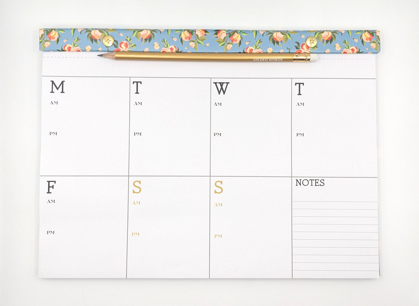 Hardback Weekly Planner - Blue Peaches