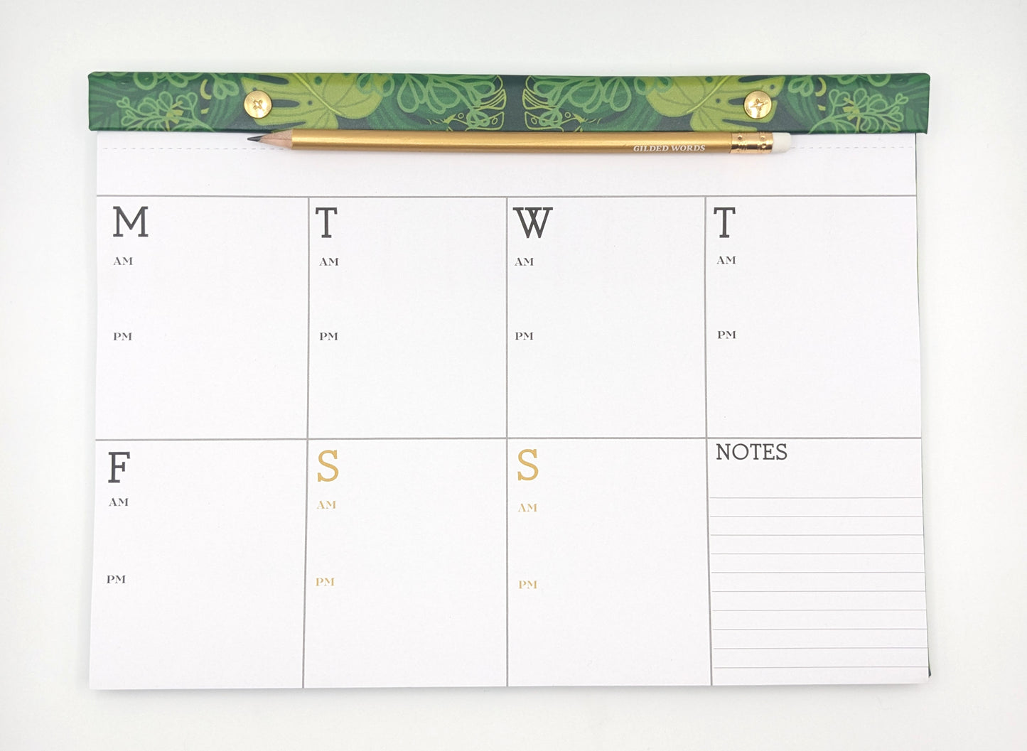 Hardback Weekly Planner - Tropical Leaf