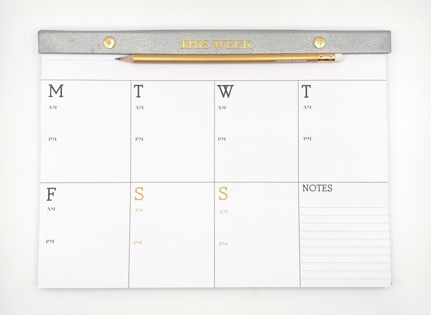 Hardback Weekly Planner - Silver