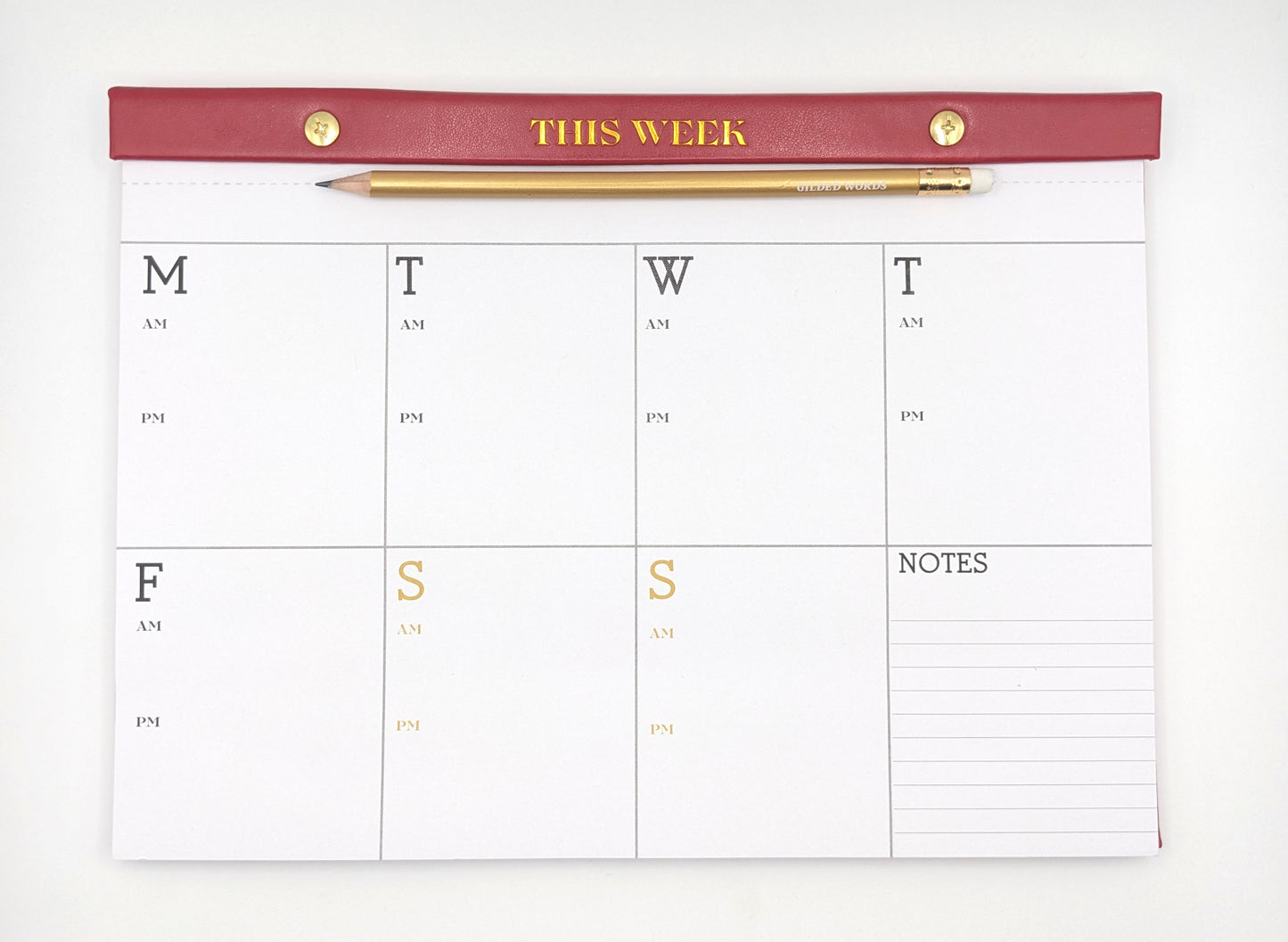 Hardback Weekly Planner - Red