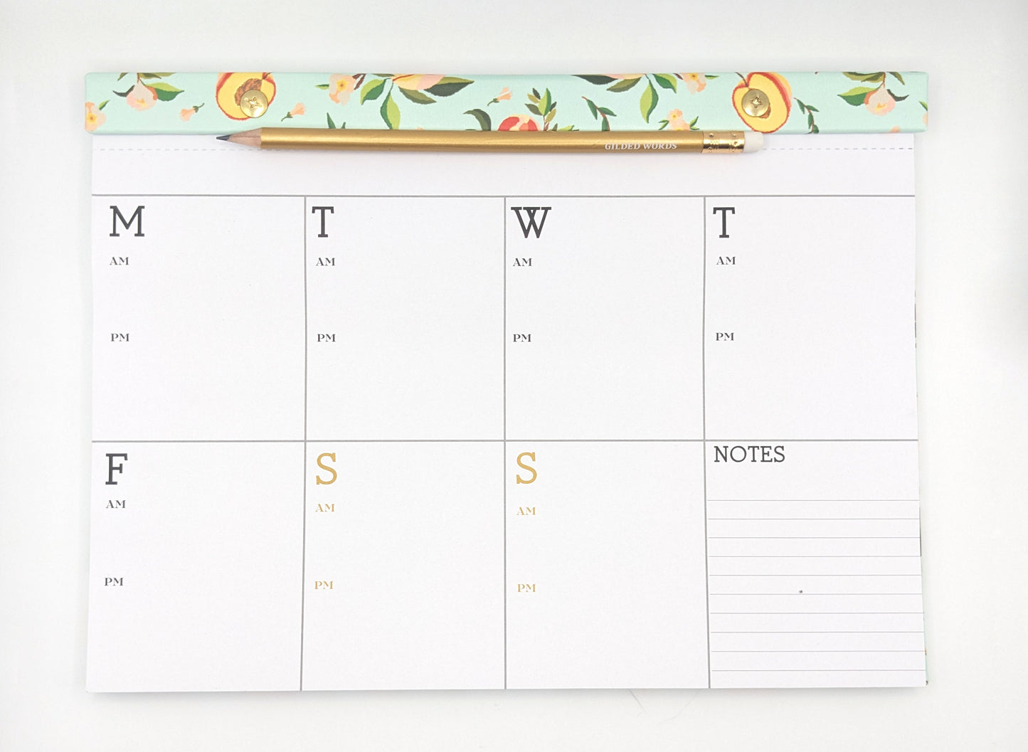 Hardback Weekly Planner - Mint Peaches