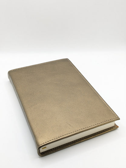 Large Gold Leather Notebook