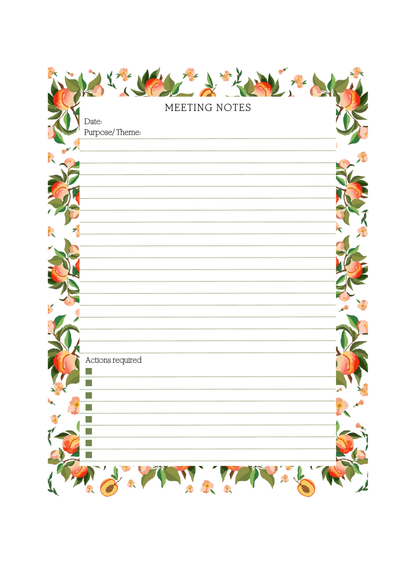 White Peaches Meeting Notepad