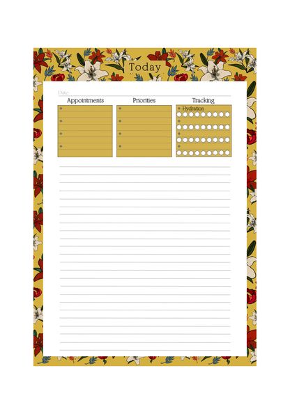 Mustard Lillies Daily Notepad