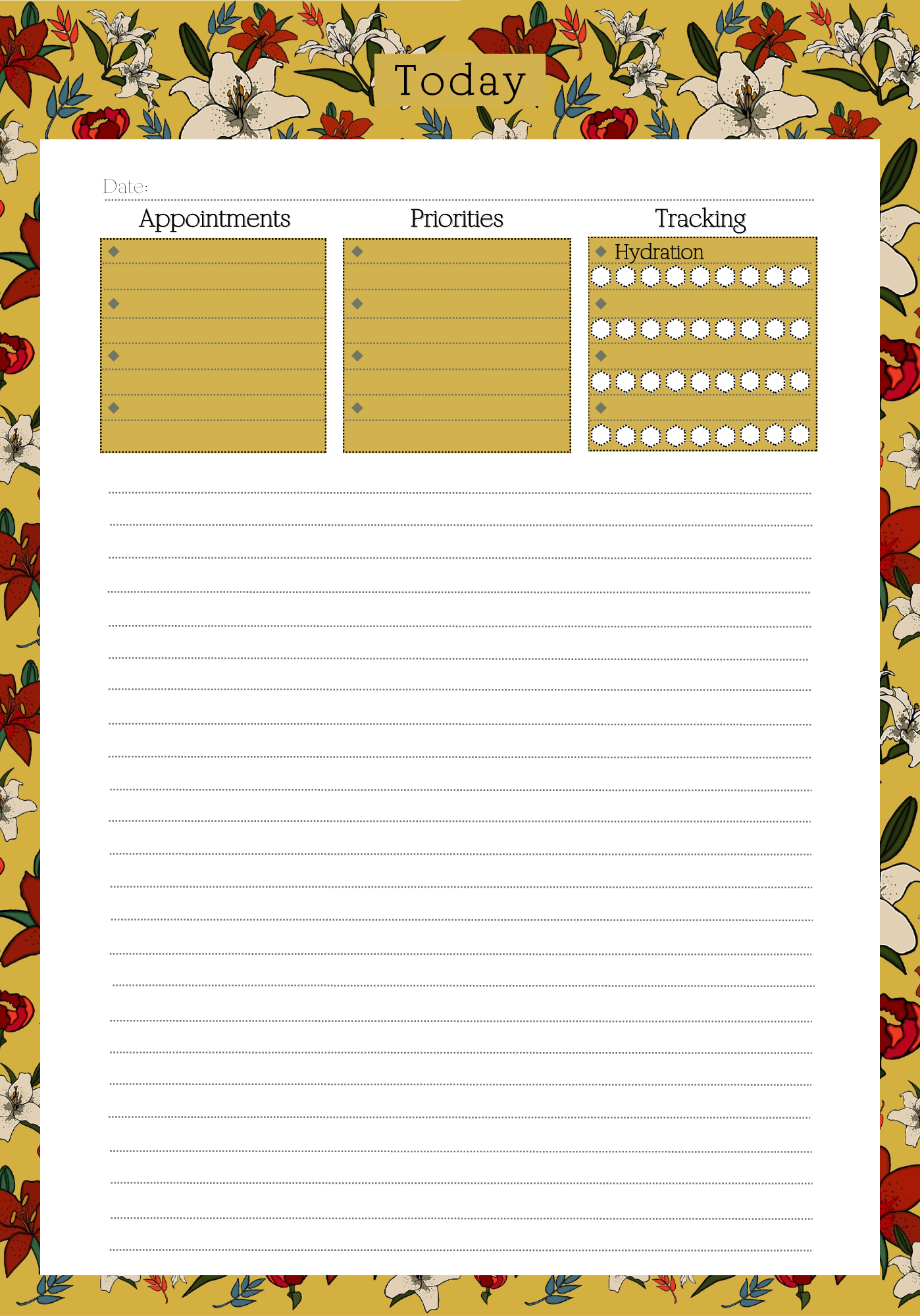 Mustard Lillies Daily Notepad