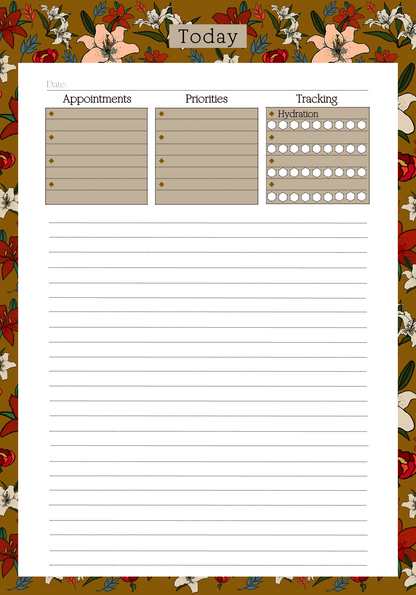 Umber Lillies Daily Notepad