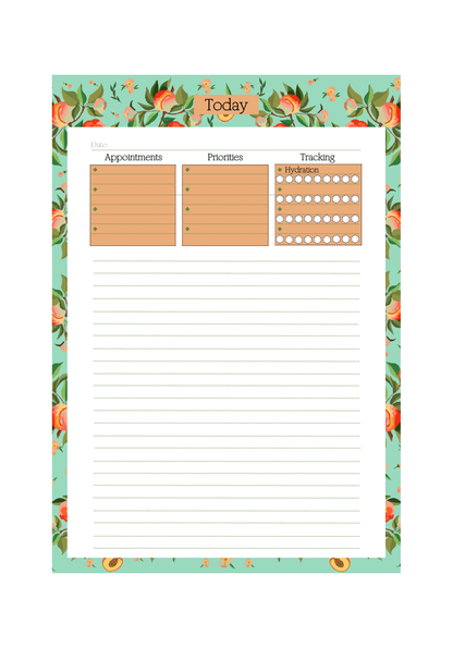 Mint Peaches Daily Notepad