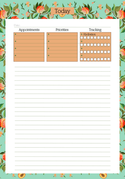 Mint Peaches Daily Notepad