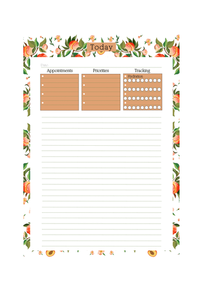 White Peaches Daily Notepad