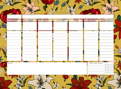 Weekly Planner - Mustard Lillies