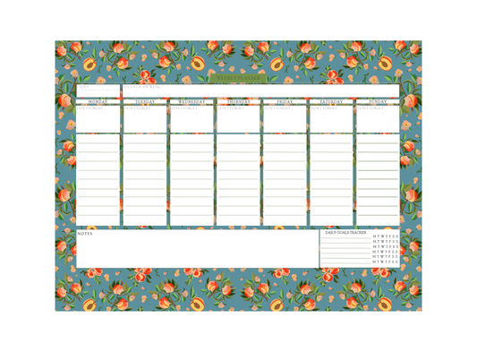 Weekly Planner - Blue Peaches